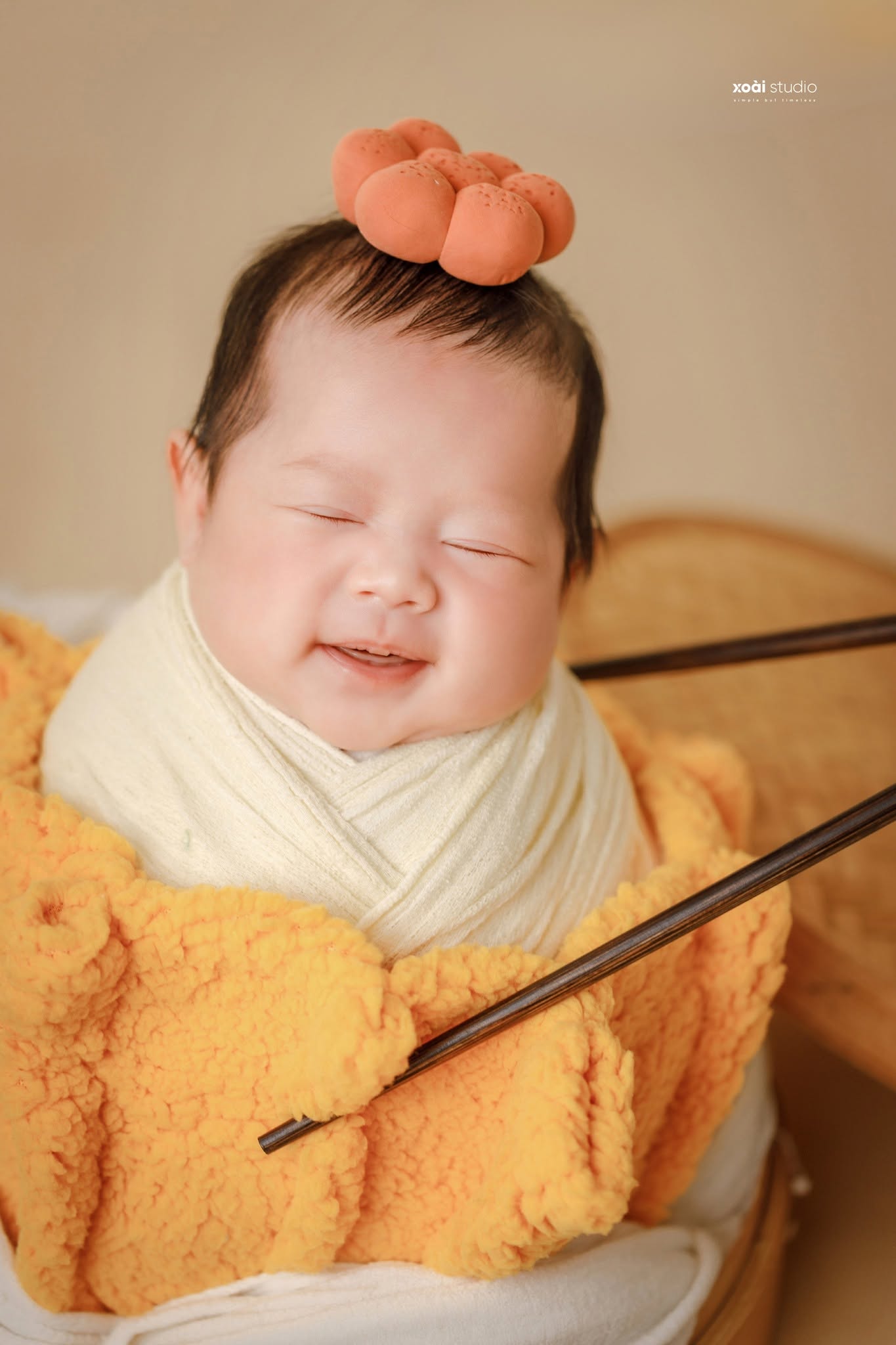 Bé sơ sinh trong buổi chụp ảnh newborn tại Xoài Baby Nha Trang